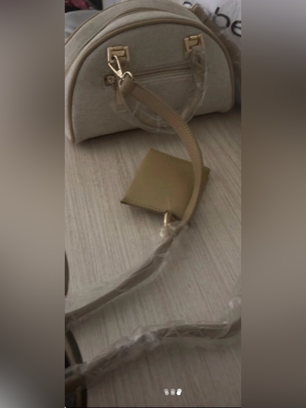 bebe Cream and Tan Dome Satchel with Coin Pouch - Picture 4 of 5